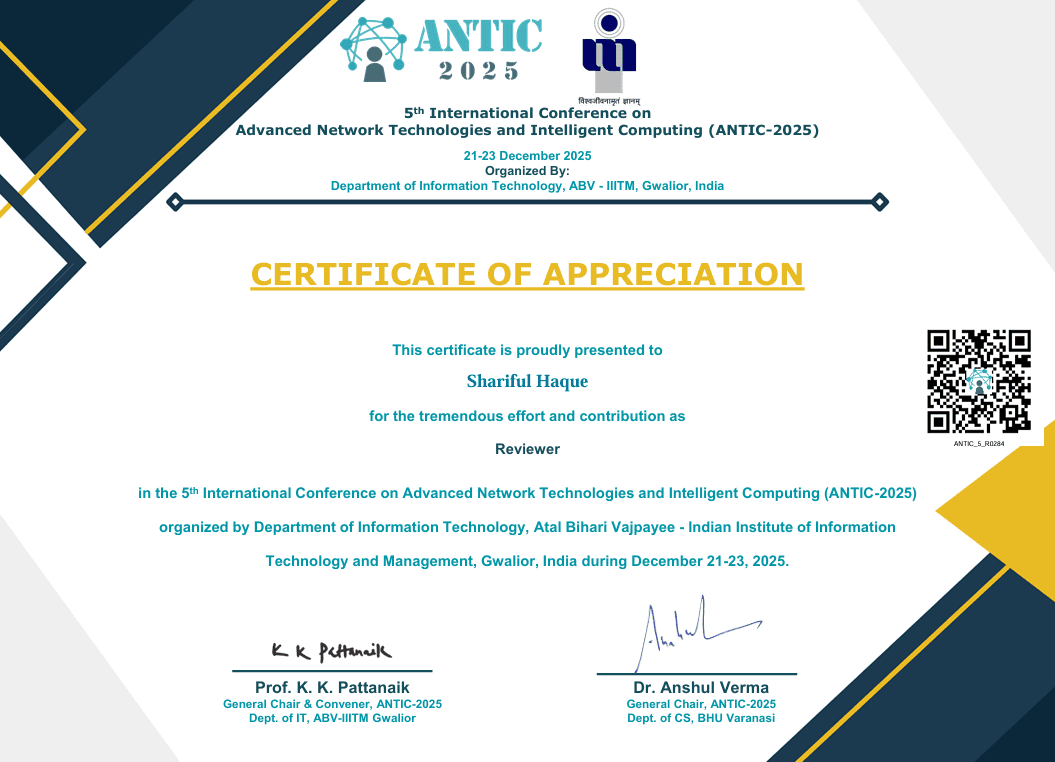 5th International Conference on Advanced Network Technologies and Intelligent Computing (ANTIC-2025)