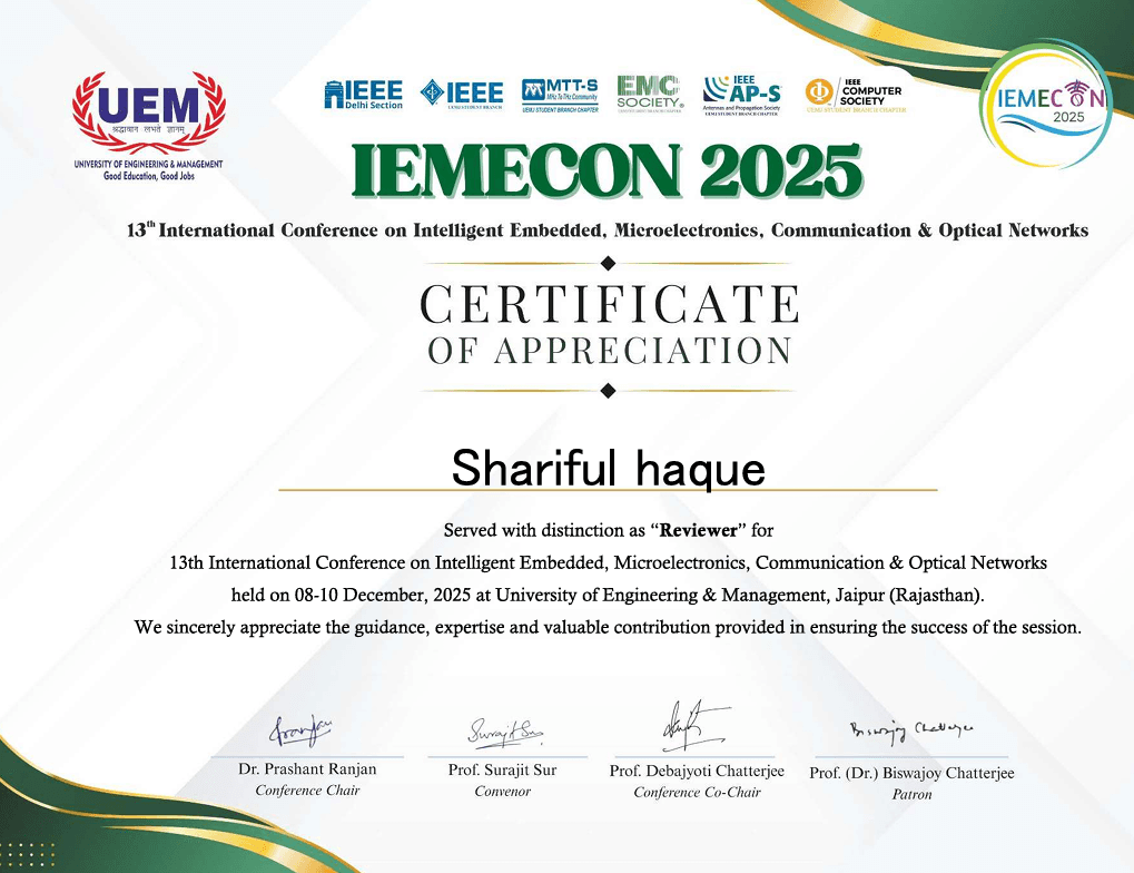 IEMECON 2025 13" International Conference on Intelligent Embedded, Microelectronics, Communication & Optical Networks